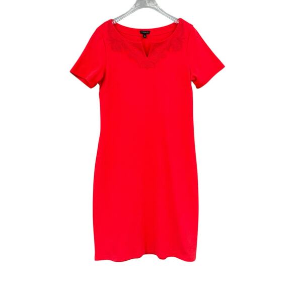 Talbots NWT Casual Outing Knee Length Short Sleeve Orange Shift Dress - Picture 7 of 10